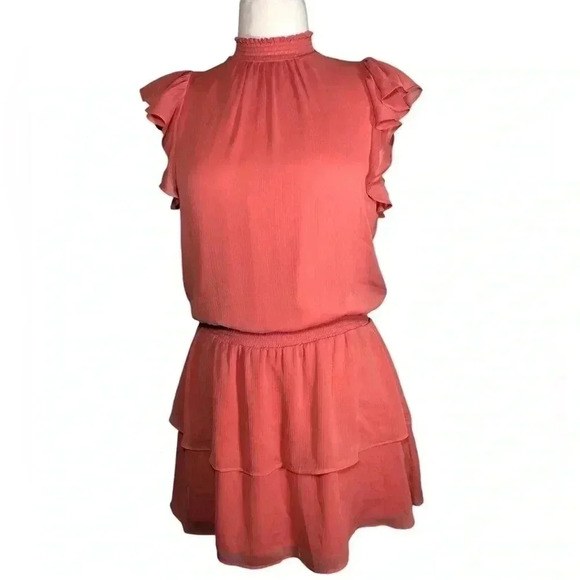 Express Chiffon Flutter Sleeve Smocked Waistline - Picture 2 of 10